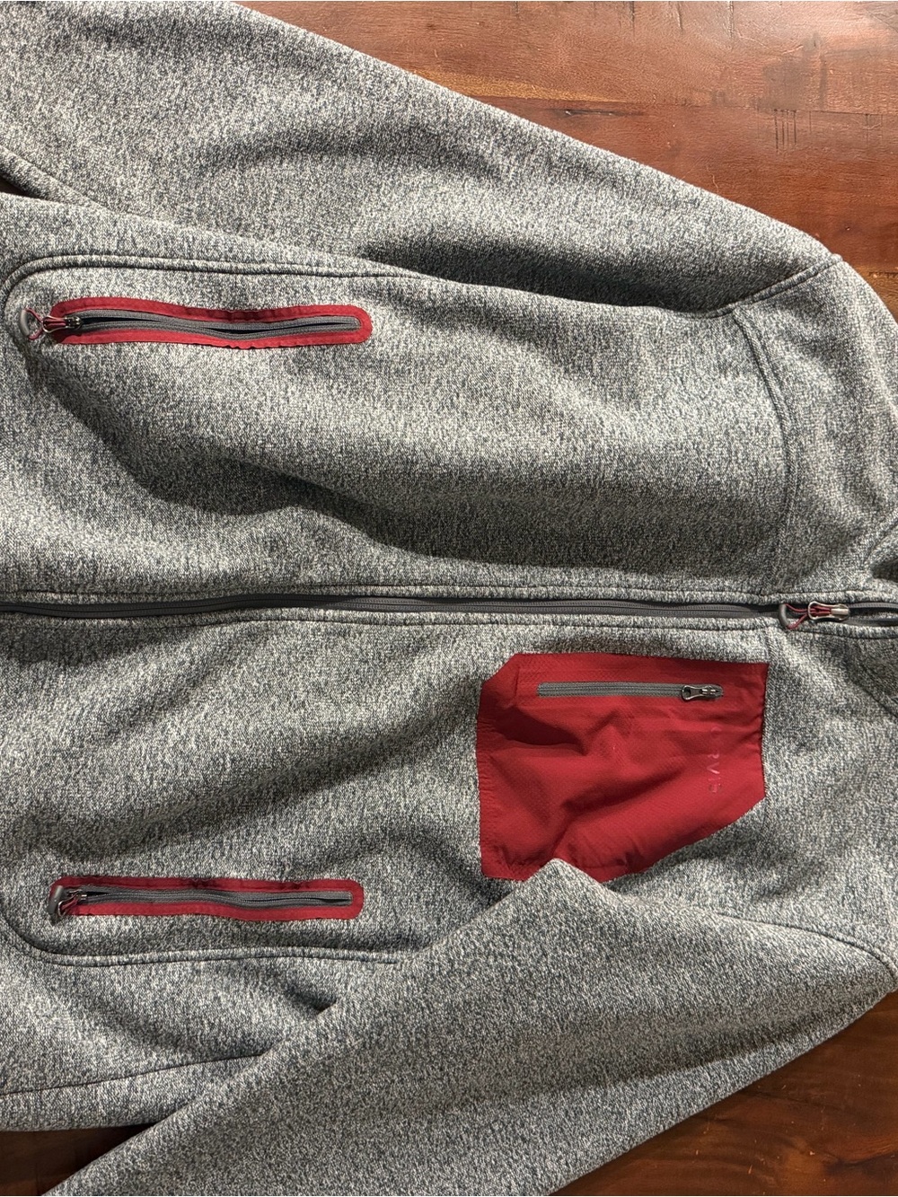 Women’s orvis Gray Fleece Jacket with Red Pocket Accents